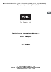 TCL RP318BXE0 Mode D'emploi