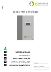 ECOFOREST ecoSMART e-manager Manuel D'utilisation