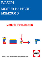 Bosch CleverMixx MSM14 Série Manuel D'utilisation