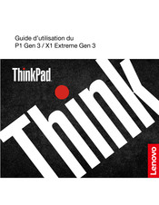Lenovo ThinkPad P15g Gen 1 Guide D'utilisation