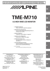 Alpine TME-M710 Mode D'emploi