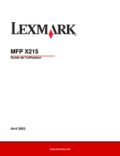 Lexmark MFP X215 Guide De L'utilisateur