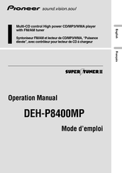 Pioneer DEH-P8400MP Mode D'emploi