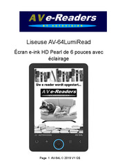 AutoVision AV E-Readers AV-64LumiRead Mode D'emploi