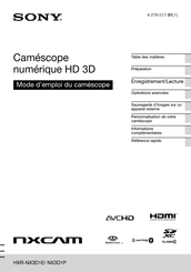 Sony HXR-NX3D1P Mode D'emploi