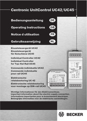 Becker Centronic UnitControl UC42 Notice D'utilisation