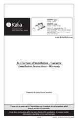 Kalia AQUATONIK Série Instructions D'installation