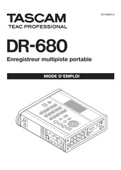 Tascam DR-680 Mode D'emploi