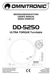 Omnitronic DD-5250 Mode D'emploi