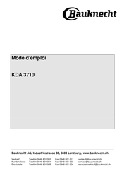 Bauknecht KDA 3710 Mode D'emploi