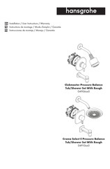 Hansgrohe Clubmaster Pressure Balance Tub 0490 0 Série Instructions De Montage / Mode D'emploi / Garantie