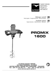 Altrad PROMIX 1600 Notice Originale