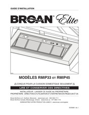 Broan RMIP33 Guide D'installation