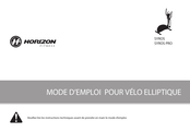 Horizon Fitness SYROS PRO Mode D'emploi