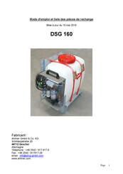 Ahlmer DSG 160 Mode D'emploi Et Liste Des Pièces Détachées