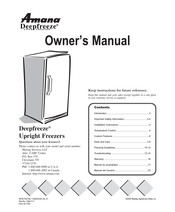 Amana Deepfreeze AFU1567BW Manuel Du Propriétaire