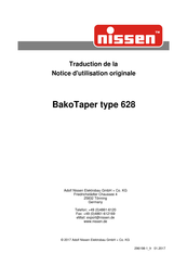 nissen BakoTaper 628 Notice D'utilisation Originale
