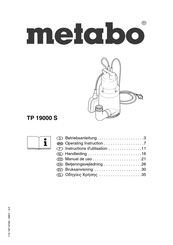 Metabo TP 19000 S Instructions D'utilisation