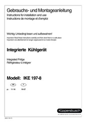 Kuppersbusch IKE 197-8 Instructions De Montage Et D'emploi