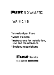 Fust NOVAMATIC WA 110.1 S Mode D'emploi