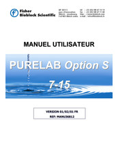 Fisher Bioblock Scientific PURELAB Option-S15 Manuel Utilisateur