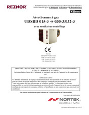 Nortec Reznor UDSBD 015-3 Instructions D'utilisation