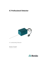Metrohm IC Conductivity Detector Mode D'emploi