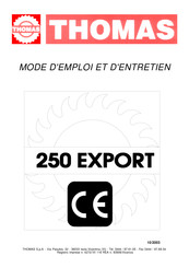 Thomas 250 Export Mode D'emploi Et D'entretien