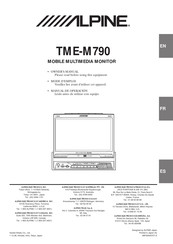 Alpine TME-M790 Mode D'emploi