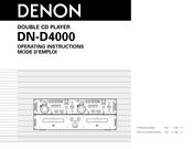 Denon DN-D4000 Mode D'emploi