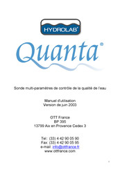 OTT HYDROLAB Quanta Manuel D'utilisation