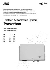 GF Hycleen Automation Powerbox Instructions De Montage, De Service Et De Maintenance