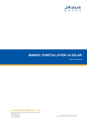 JA SOLAR JAM72S09-XXX/PR Manuel D'installation