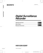 Sony HSR-X200 Mode D'emploi