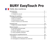 BURY EasyTouch Mode D'emploi