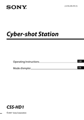 Sony CSS-HD1 Mode D'emploi