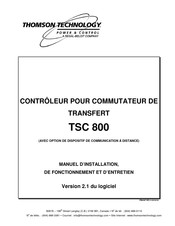 THOMSON TSC 800 Manuel D'installation, De Fonctionnement Et D'entretien