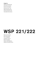 Gaggenau WSP 222 Notice D'utilisation