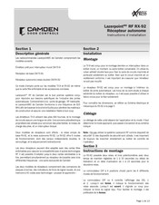 CAMDEN Lazerpoint RF RX-92 Instructions D'installation