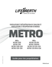 Lifebreath METRO 120 ERV-ECM Instructions D'utilisation