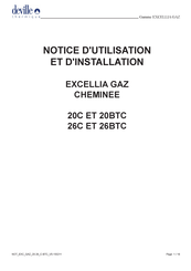 deville EXCELLIA GAZ 26C Notice D'utilisation Et D'installation