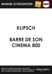 Klipsch CINEMA 800 Manuel D'utilisation