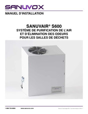 Sanuvox SANUVAIR S600 Manuel D'installation