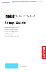 Lenovo ThinkPad T15p Gen 1 Guide De Configuration