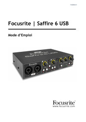 Focusrite Saffire 6 USB Mode D'emploi