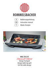 Rommelsbacher BBQ 2012/E Gourmet Deluxe Mode D'emploi