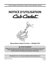 Cub Cadet FT24 Notice D'utilisation