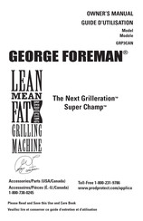 George Foreman The Next Grilleration Super Champ GRP3CAN Guide D'utilisation