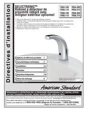 American Standard SELECTRONIC 7056.105 Directives D'installation