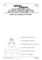 Spirax Sarco SPIRA-TROL JE63 Notice De Montage Et D'entretien